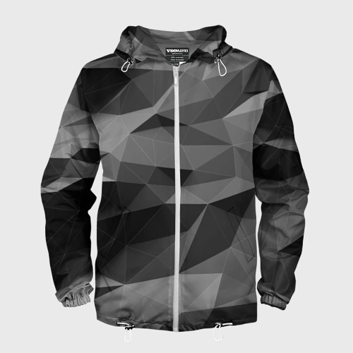 Мужская ветровка 3D Gray abstraction серая абстракция