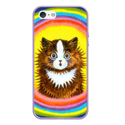 Чехол для iPhone 5/5S матовый Радужный кот Луиса Уэйна
