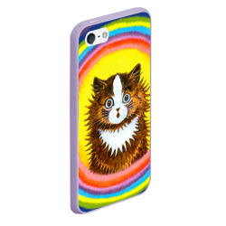 Чехол для iPhone 5/5S матовый Радужный кот Луиса Уэйна - фото 2