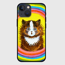 Чехол для iPhone 13 mini Радужный кот Луиса Уэйна