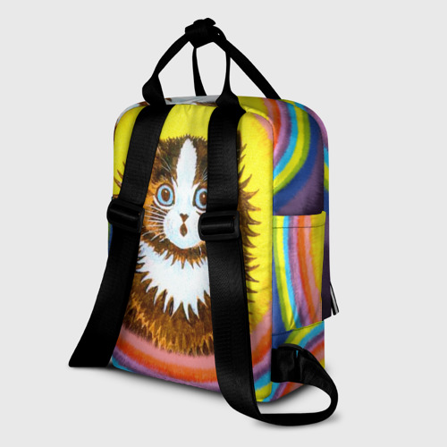 Женский рюкзак 3D Радужный кот Луиса Уэйна - фото 5