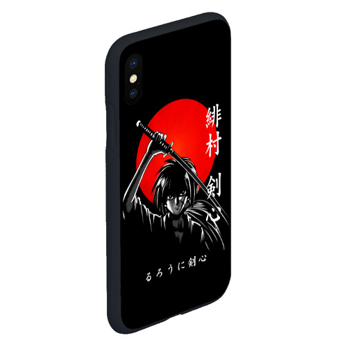 Чехол для iPhone XS Max матовый с принтом Химура Кенсин - Rurouni Kenshin, вид сбоку #3