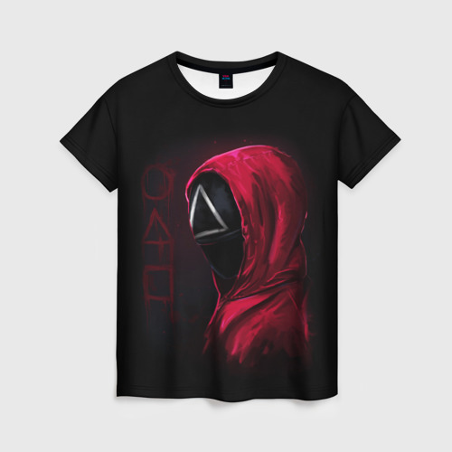 Женская футболка 3D Игра в кальмара, страж треугольник, фигуры игры, цвет 3D печать