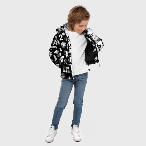 Зимняя куртка для мальчиков 3D Destiny logobombing чёрно белое, цвет черный - фото 5