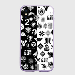Чехол для iPhone XS Max матовый Destiny logobombing чёрно белое
