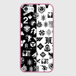 Чехол для iPhone 5/5S матовый Destiny logobombing чёрно белое