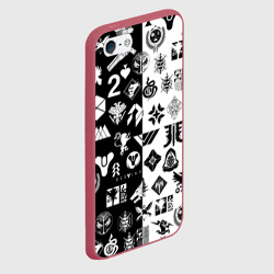 Чехол для iPhone 5/5S матовый Destiny logobombing чёрно белое - фото 2