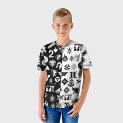 Детская футболка 3D Destiny logobombing чёрно белое - фото 2