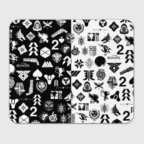 Прямоугольный коврик для мышки Destiny logobombing чёрно белое