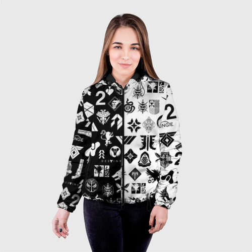 Женская куртка 3D Destiny logobombing чёрно белое, цвет черный - фото 3