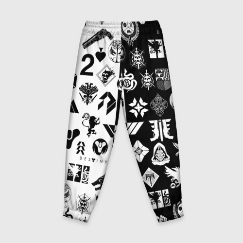 Детские брюки 3D Destiny logobombing чёрно белое - фото 2