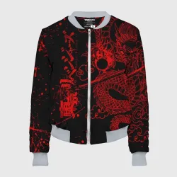 Женский бомбер 3D Токийские мстители: красный дракон