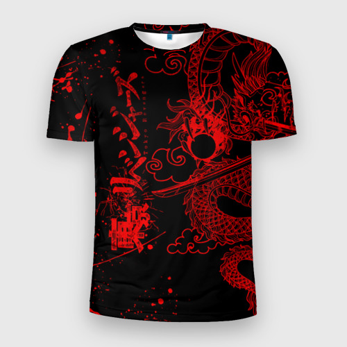 Мужская приталенная футболка с принтом Токийские мстители: красный дракон, вид спереди №1
