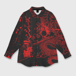 Женская рубашка oversize 3D Токийские мстители: красный дракон