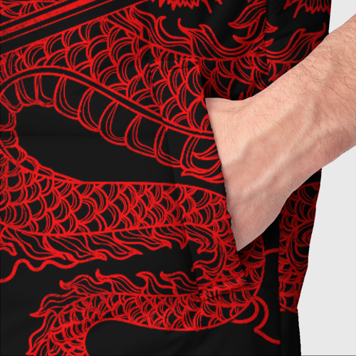 Мужской жилет утепленный 3D Токийские мстители: красный дракон, цвет черный - фото 6