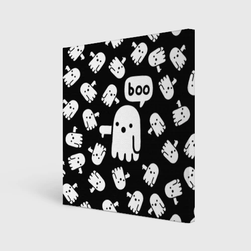 Холст квадратный Boo! приведение хеллоуин