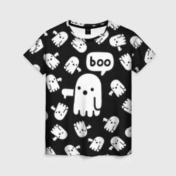 Женская футболка 3D Boo! приведение хеллоуин