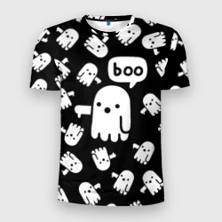 Мужская футболка 3D Slim Boo! приведение хеллоуин