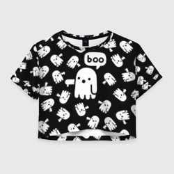 Женская футболка Crop-top 3D Boo! приведение хеллоуин