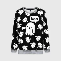 Женский свитшот 3D Boo! приведение хеллоуин