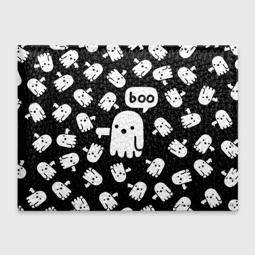 Обложка для студенческого билета Boo! приведение хеллоуин, цвет оранжевый