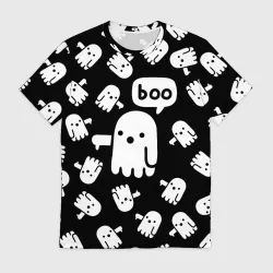 Мужская футболка 3D Boo! приведение хеллоуин