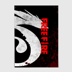 Постер Garena free fire, лого игры дракон