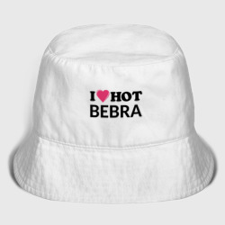 Детская панама хлопок I love hot bebra надпись