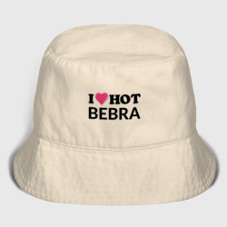 Мужская панама хлопок I love hot bebra надпись