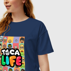 Женская футболка хлопок Oversize Toca Boca Герои игры - фото 2
