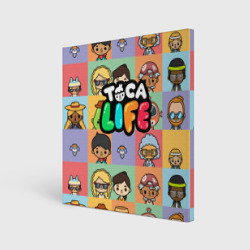 Холст квадратный Toca Boca life персонажи