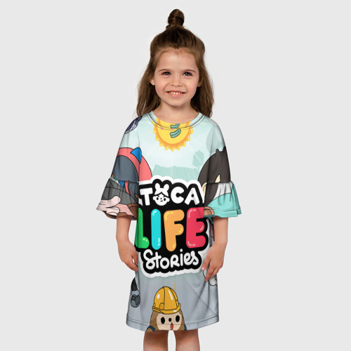 Детское платье 3D Toca Boca stories, твоя история, цвет 3D печать - фото 4
