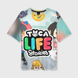 Женская футболка oversize 3D Toca Boca stories, твоя история