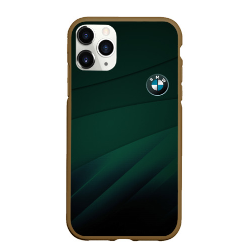 Чехол для iPhone 11 Pro матовый с принтом Green BMW, вид спереди #2
