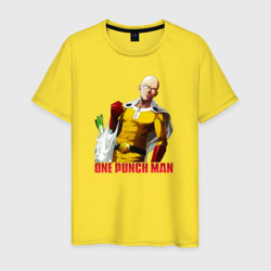 Мужская футболка хлопок Пакет с продуктами Сайтама One-Punch Man