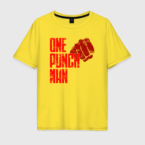 Мужская футболка хлопок Oversize с принтом One-Punch Man - Человек одного удара, вид спереди #2