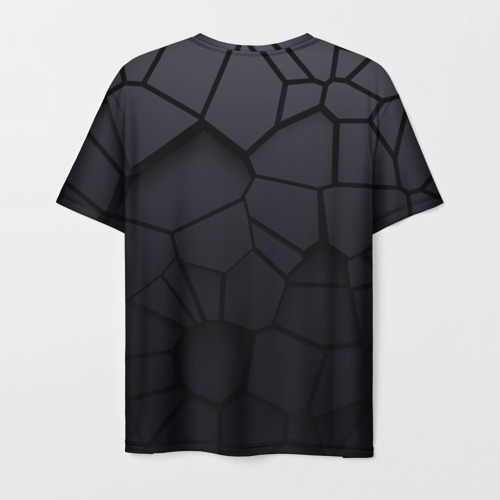 Мужская футболка 3D с принтом Мерседес 3D плиты, вид сзади #1