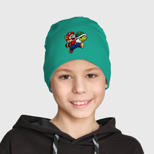 Детская шапка демисезонная MarioTurtles, цвет зеленый - фото 3