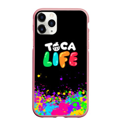 Чехол для iPhone 11 Pro матовый Toca Boca life брызги красок