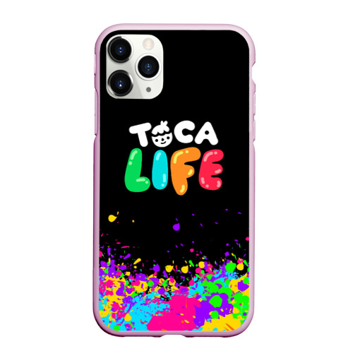 Чехол для iPhone 11 Pro матовый Toca Boca life брызги красок, цвет розовый