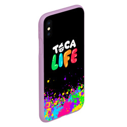 Чехол для iPhone XS Max матовый Toca Boca life брызги красок - фото 2