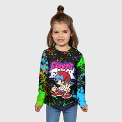 Детский лонгслив 3D Friday night Funkin брызги красок, герой - фото 2