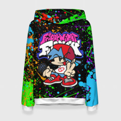 Женская толстовка 3D Friday night Funkin брызги красок, герой