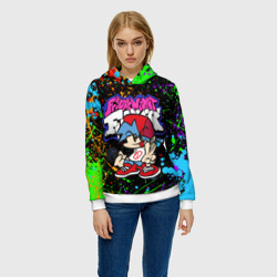 Женская толстовка 3D Friday night Funkin брызги красок, герой - фото 2