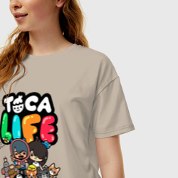 Женская футболка хлопок Oversize Toca Boca world Toca life - фото 2