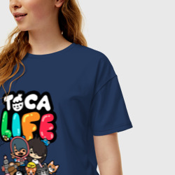 Женская футболка хлопок Oversize Toca Boca world Toca life - фото 2
