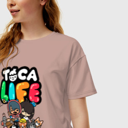 Женская футболка хлопок Oversize Toca Boca world Toca life - фото 2