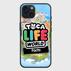 Чехол силиконовый для Apple iPhone 15 матовый Toca Boca world, планета игры