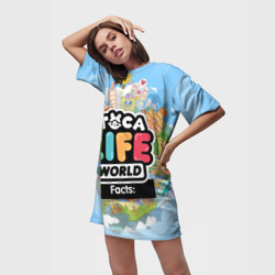 Платье-футболка 3D Toca Boca world, планета игры - фото 2