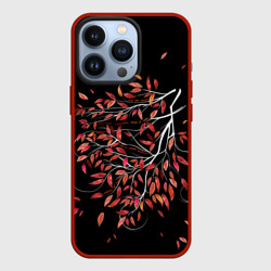 Чехол для iPhone 13 Pro Красные акварельные листья